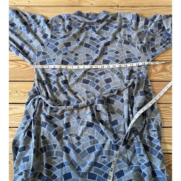 NEW The Muses Lounge Printed Tie Waist Cardigan Sweater Size 2XS Women’s Blue - Picture 6 of 7